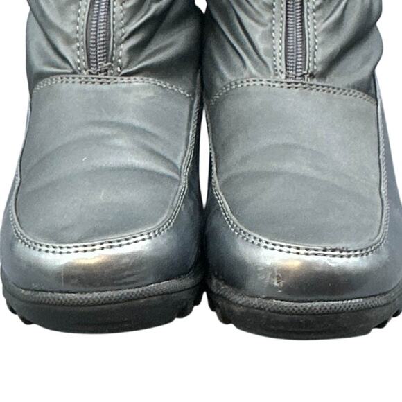 Totes Rogan Winter Boot 7W Gray Shiny Faux Fur Y2K School Snow Puffy Streetwear - Picture 7 of 15